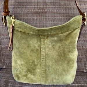 Vintage Coach Y2K Green Suede Slim Duffle